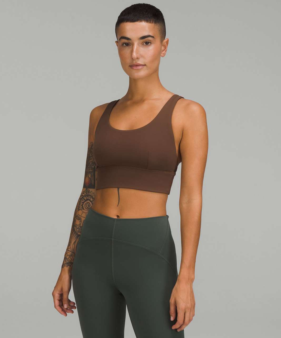 Thought I was wearing a matching set of Java. Turns out I actually have my  Brown Earth Align 25 (6) on 🤣. Nulu Rib High Neck Bra (10, Java). : r/ lululemon