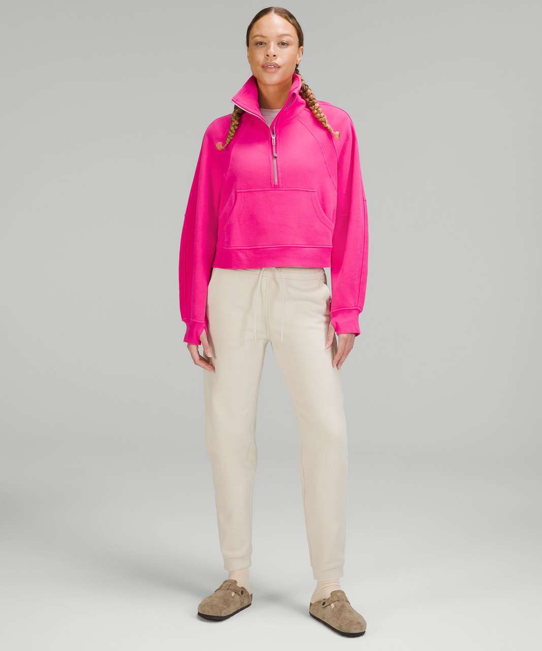 Lululemon Scuba Oversized Funnel Neck Half Zip - Sonic Pink - lulu fanatics