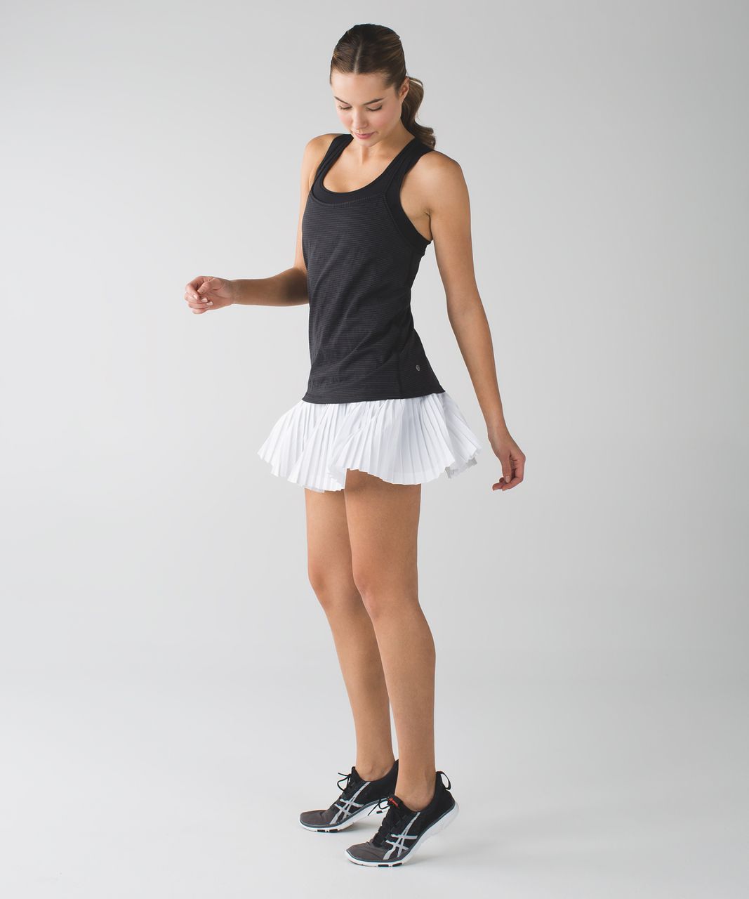 Lululemon Pleat To Street Skirt II - White / Heathered Slate - lulu ...