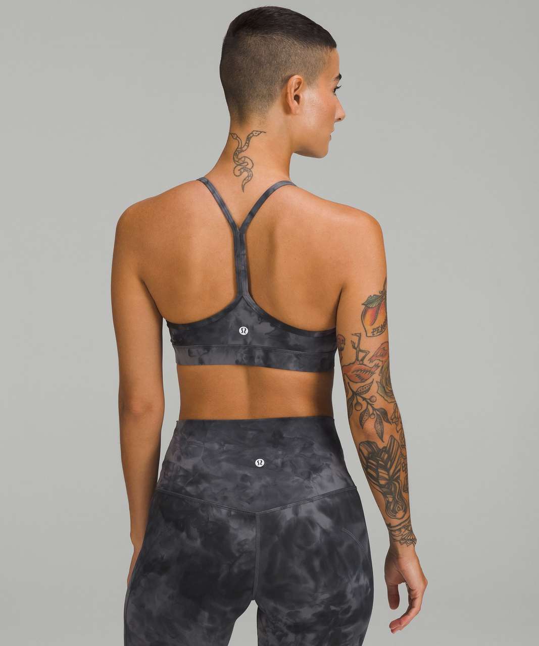 Lululemon Flow Y Nulu Bra *Light Support, A–C Cups - Diamond Dye Pitch Grey Graphite Grey