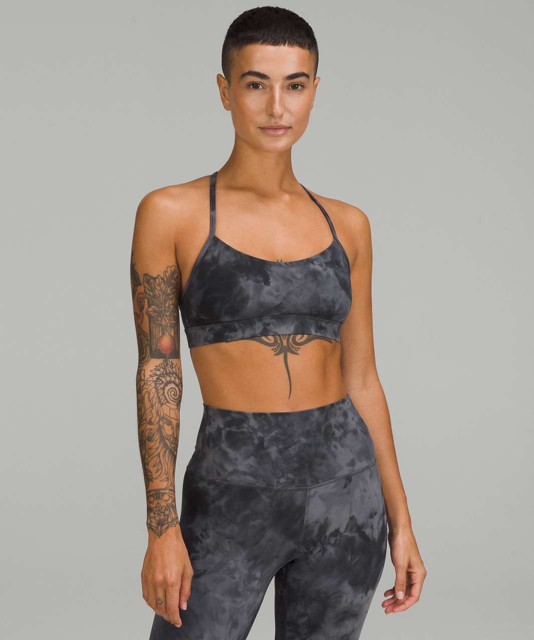 Lululemon Flow Y Nulu Bra *Light Support, A–C Cups - Diamond Dye Pitch Grey Graphite Grey