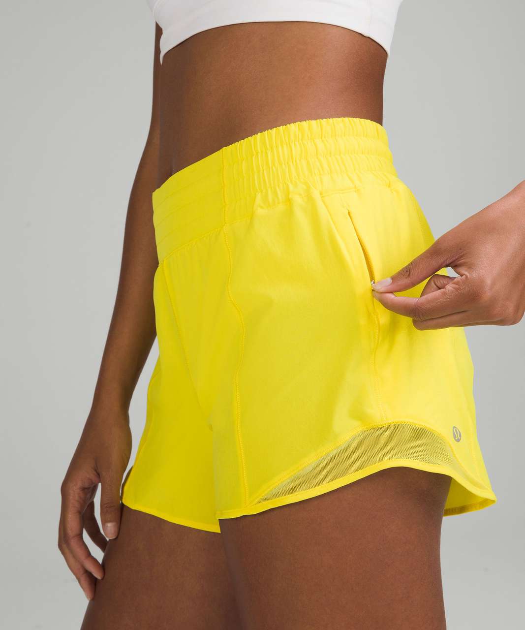 Lululemon Hotty Hot High-Rise Lined Short 4" - Sonic Yellow