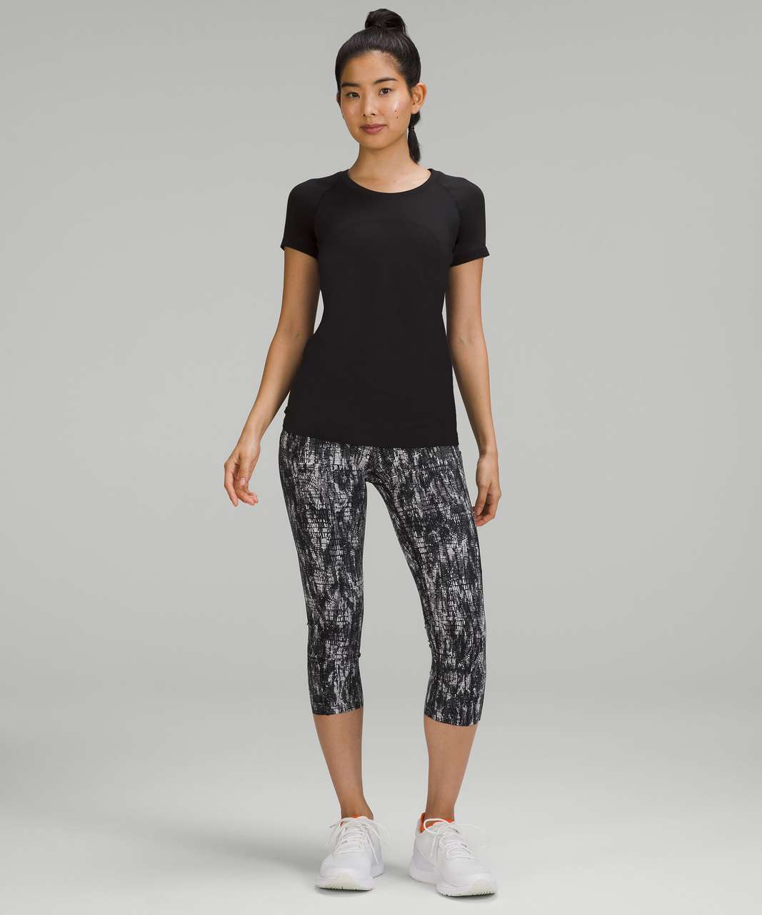 Lululemon InStill High-Rise Crop 23 - Lino Slide Alpine White Black - lulu  fanatics