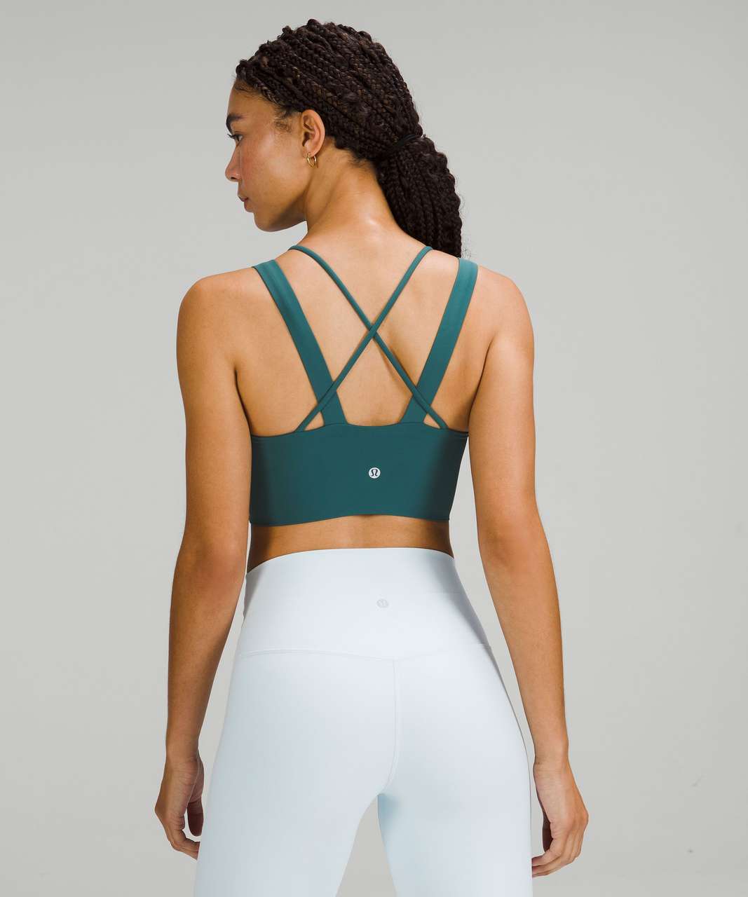 Green Like A Cloud longline low-impact sports bra