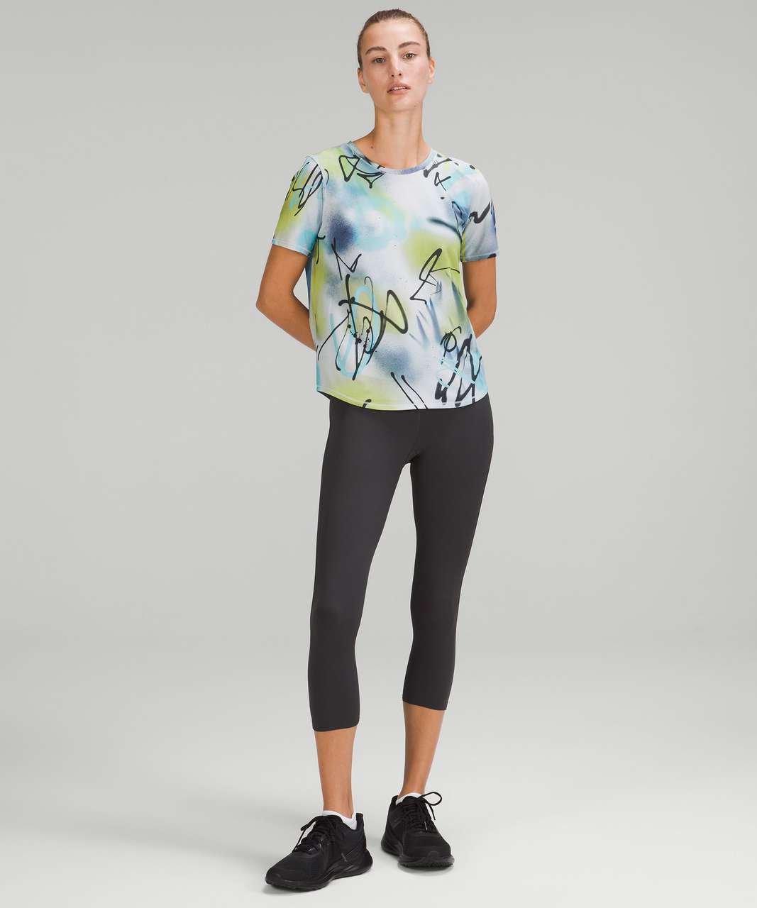 Lululemon High-Neck Running and Training T-Shirt - Symbolize Multi