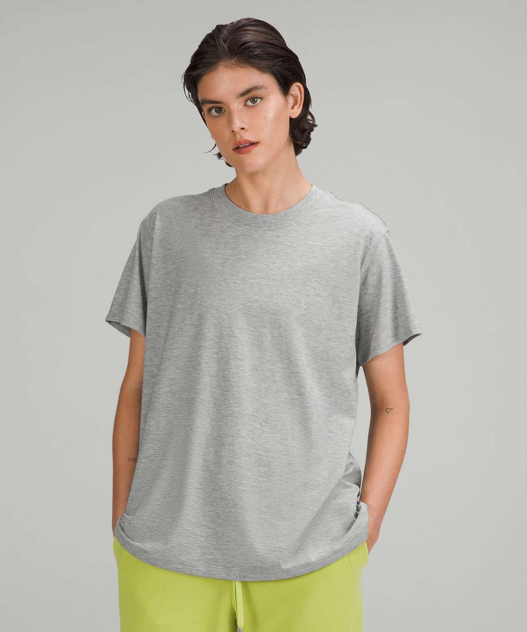 Lululemon All Yours Cotton T-Shirt - Heathered Core Medium Grey - lulu  fanatics