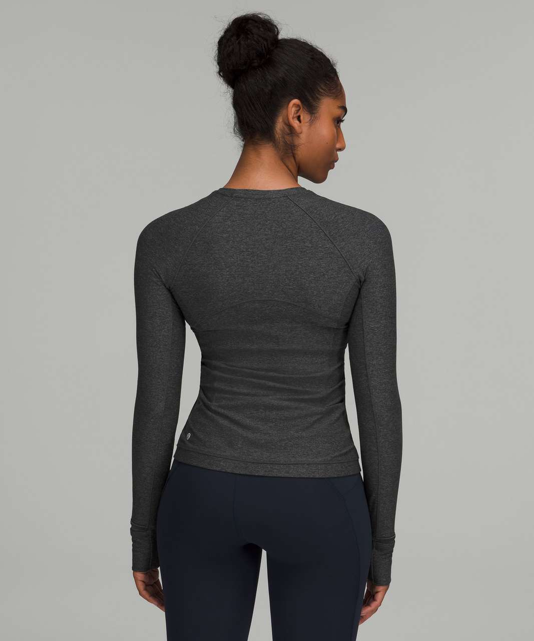 Lululemon Its Rulu Run Long Sleeve Shirt - Heathered Graphite Grey / Black