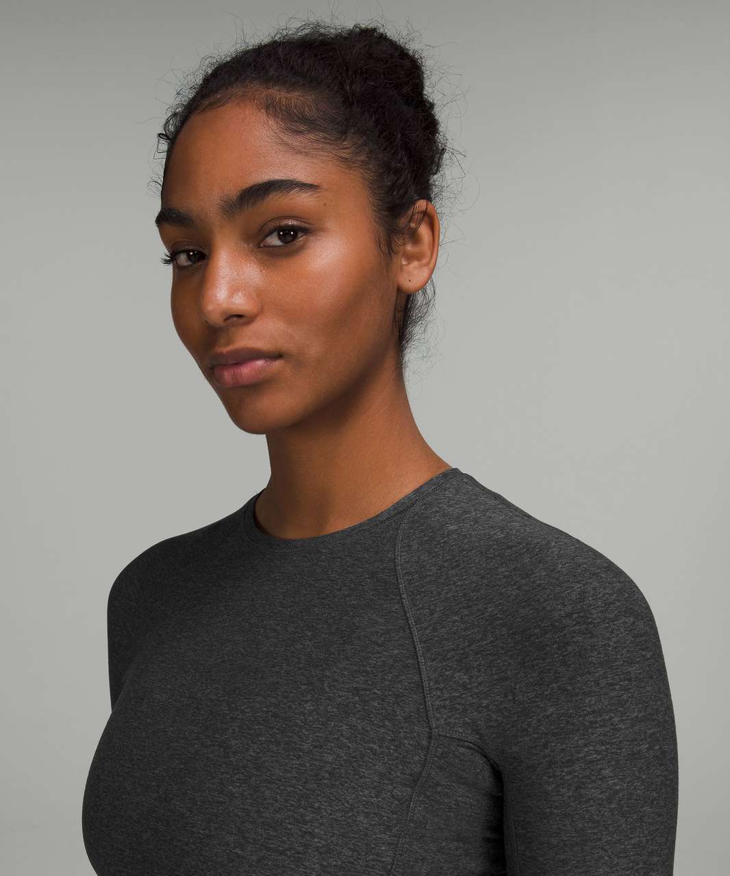 Lululemon Its Rulu Run Long Sleeve Shirt - Heathered Graphite Grey / Black