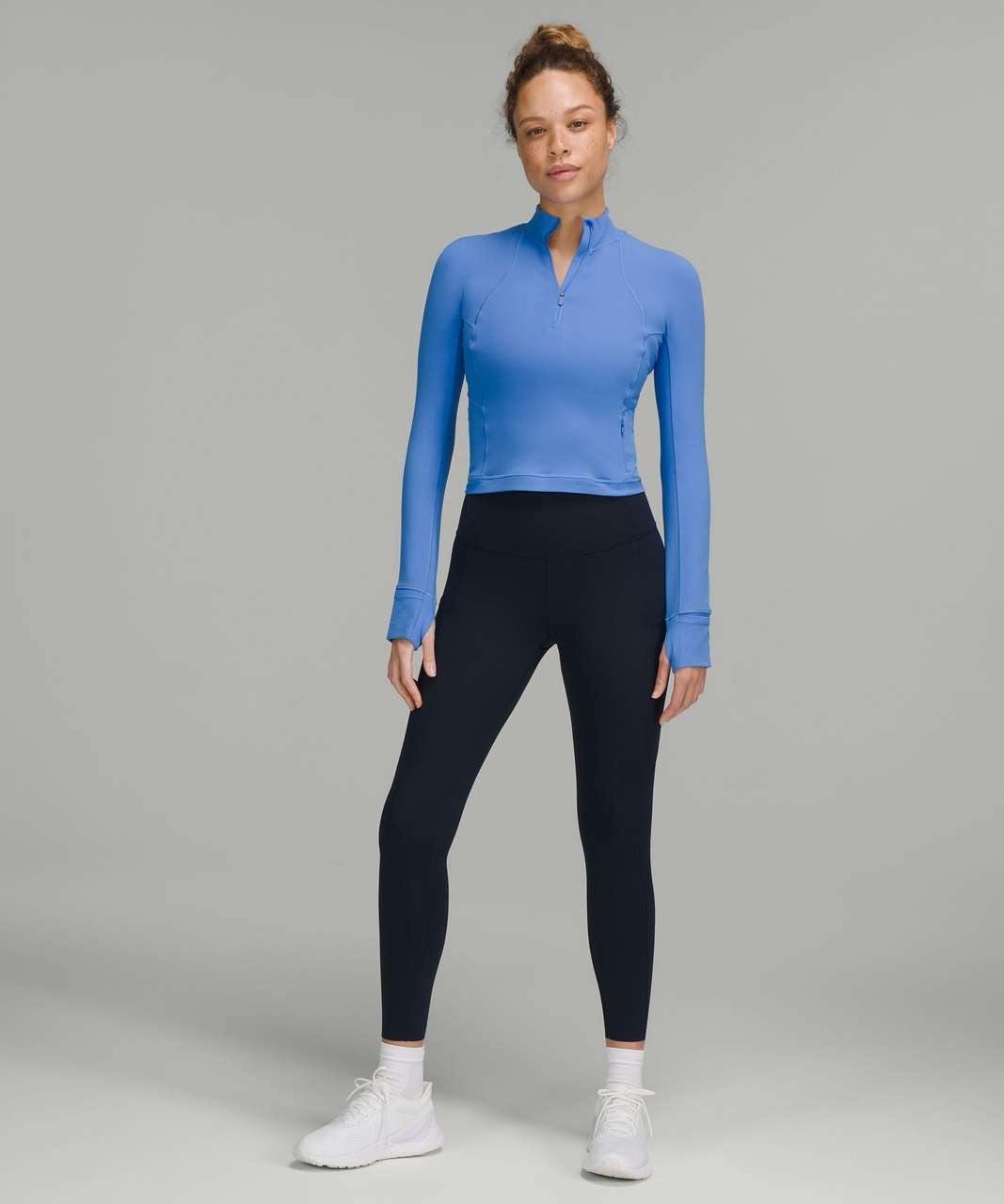 It's Rulu Run Cropped Half Zip *Ribbed, Vapor