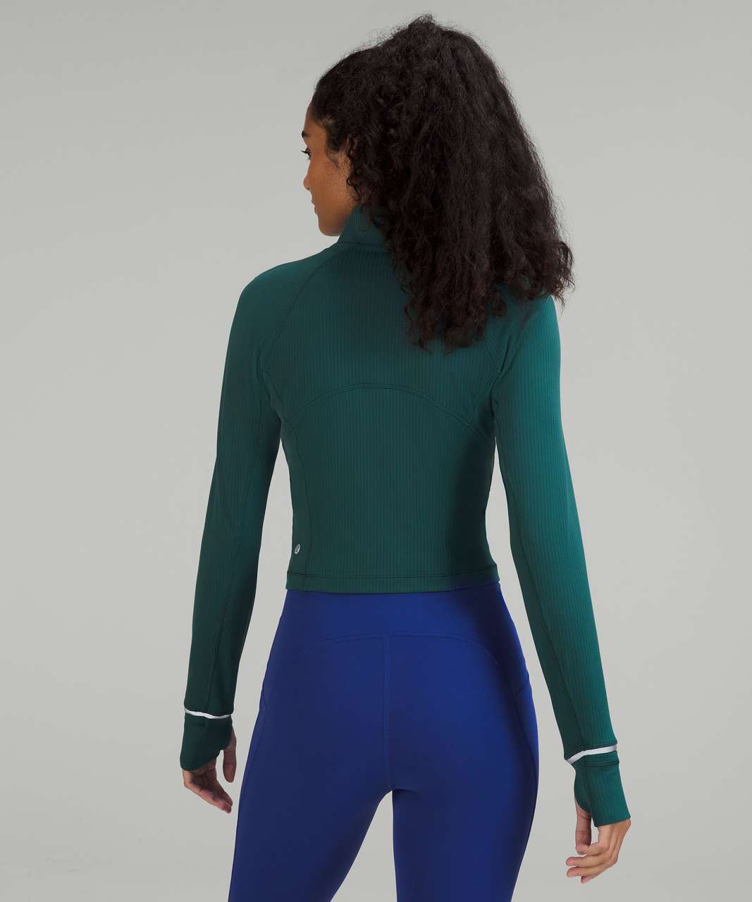 Lululemon Its Rulu Run Cropped Half Zip - Green Jasper