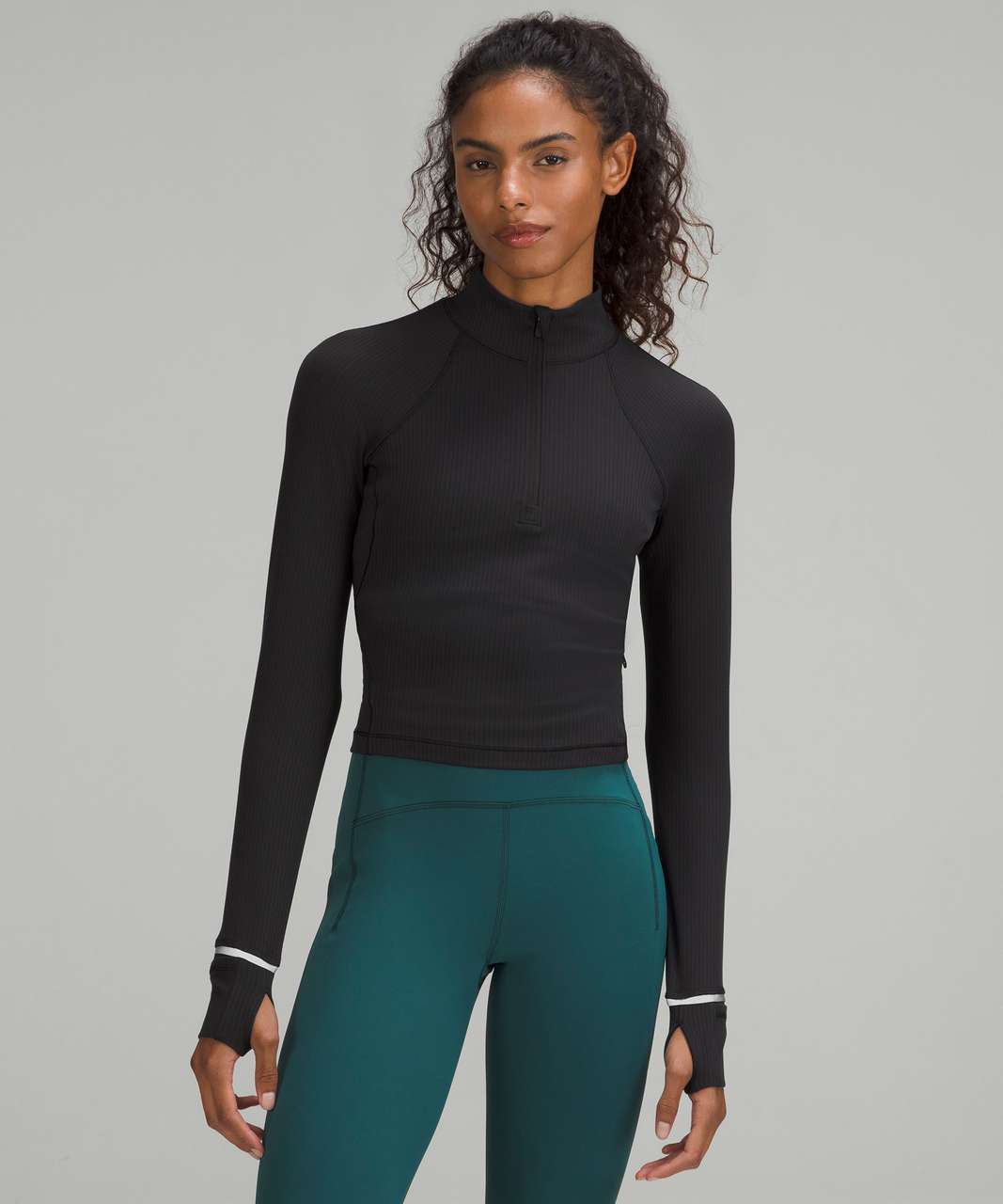 Lululemon Brushed Softstreme Ribbed Half Zip - Bone - lulu fanatics