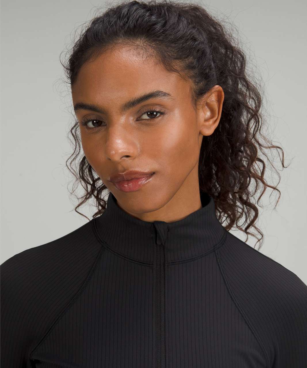 Lululemon Its Rulu Run Cropped Half Zip - Black