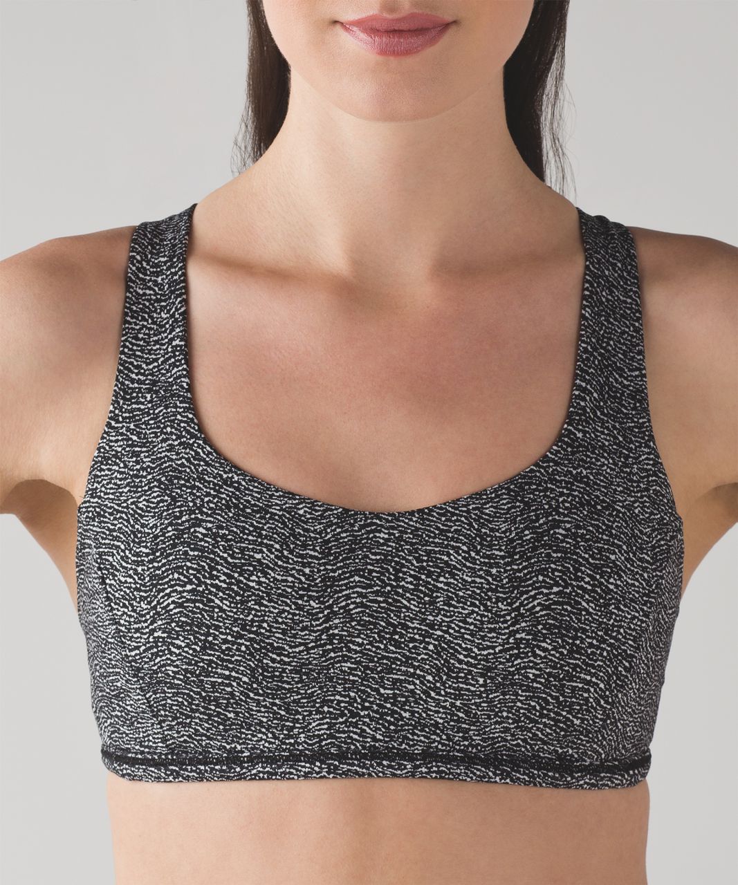 Lululemon Free To Be Tranquil Bra - Power Luxtreme Ripple Jacquard Black White