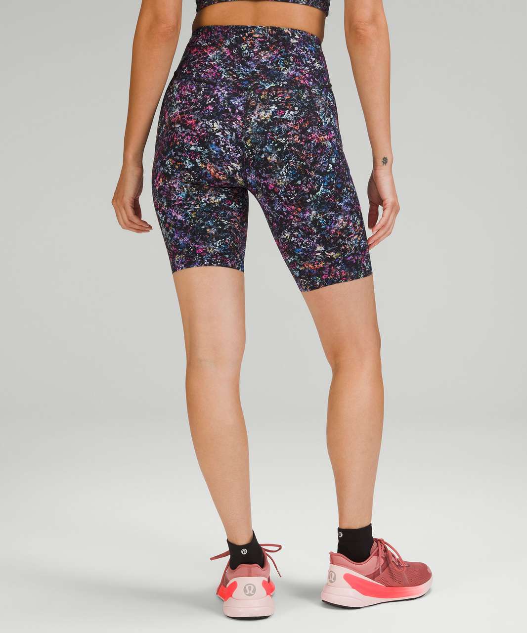 Fabletics, Shorts, Fabletics Blue Floral Watercolor Running Shorts