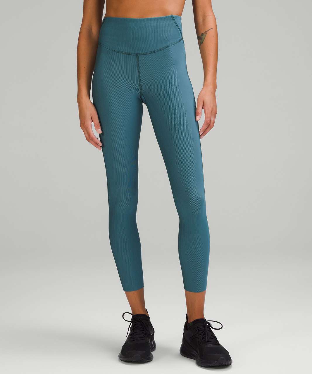 Lululemon Base Pace High-Rise Tight 25" *Two-Tone Ribbed - Green Jasper / Blue Chill