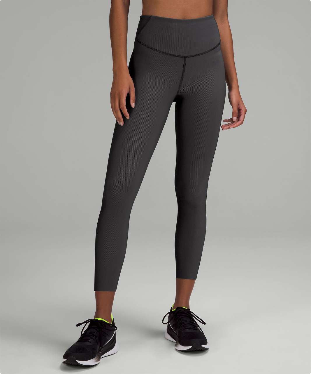 Lululemon Base Pace High-Rise Tight 25" *Two-Tone Ribbed - Black / Gull Grey