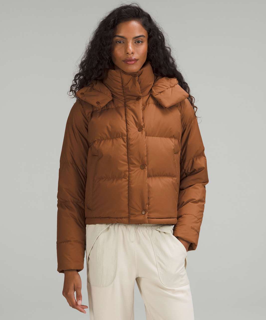 Lululemon Wunder Puff Cropped Jacket - Roasted Brown - lulu fanatics