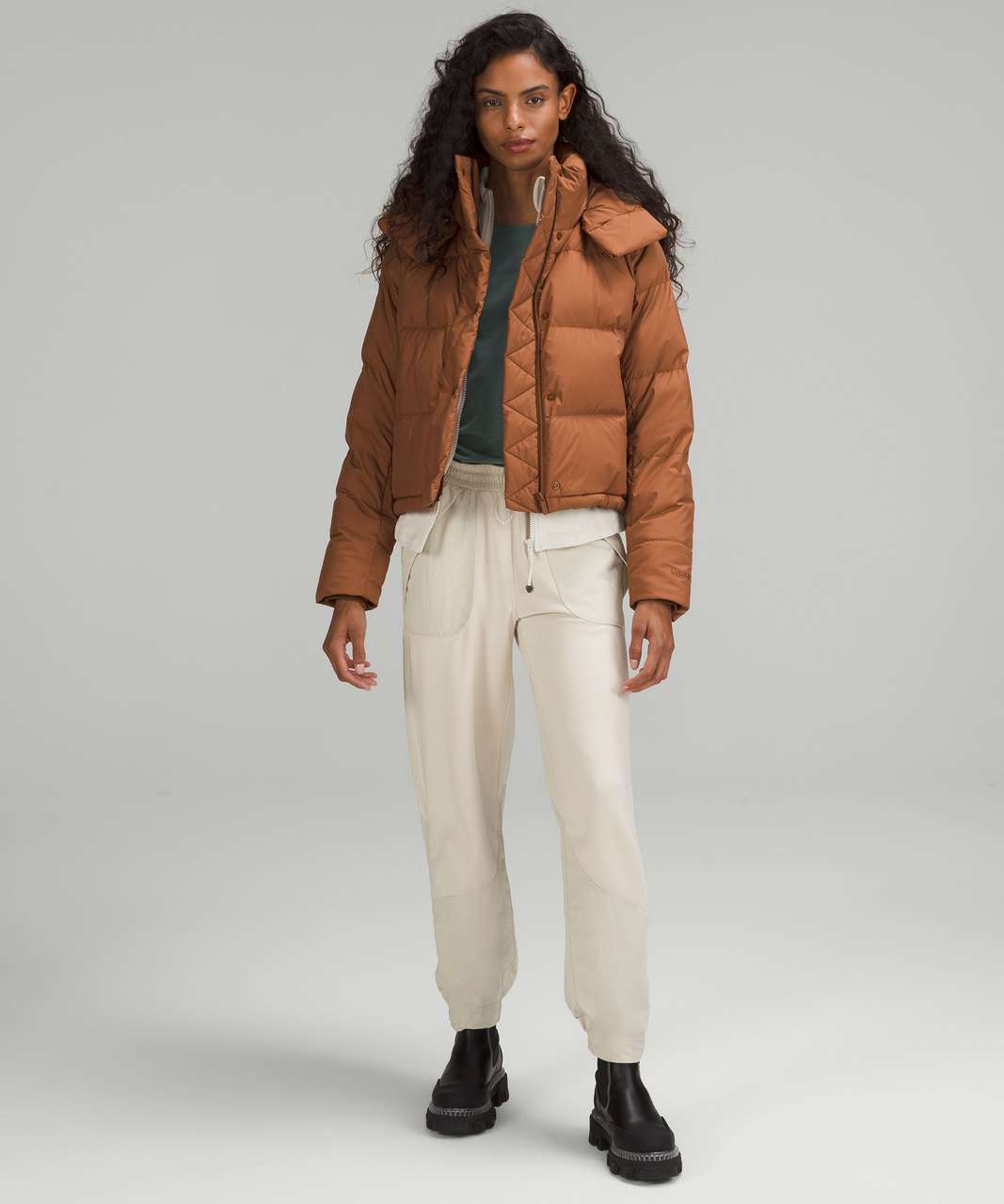 Lululemon Wunder Puff Cropped Jacket - Roasted Brown