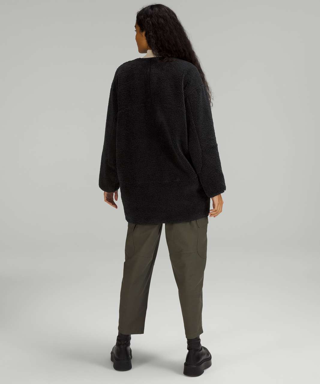 Lululemon Collarless Textured Fleece Full Zip - Black