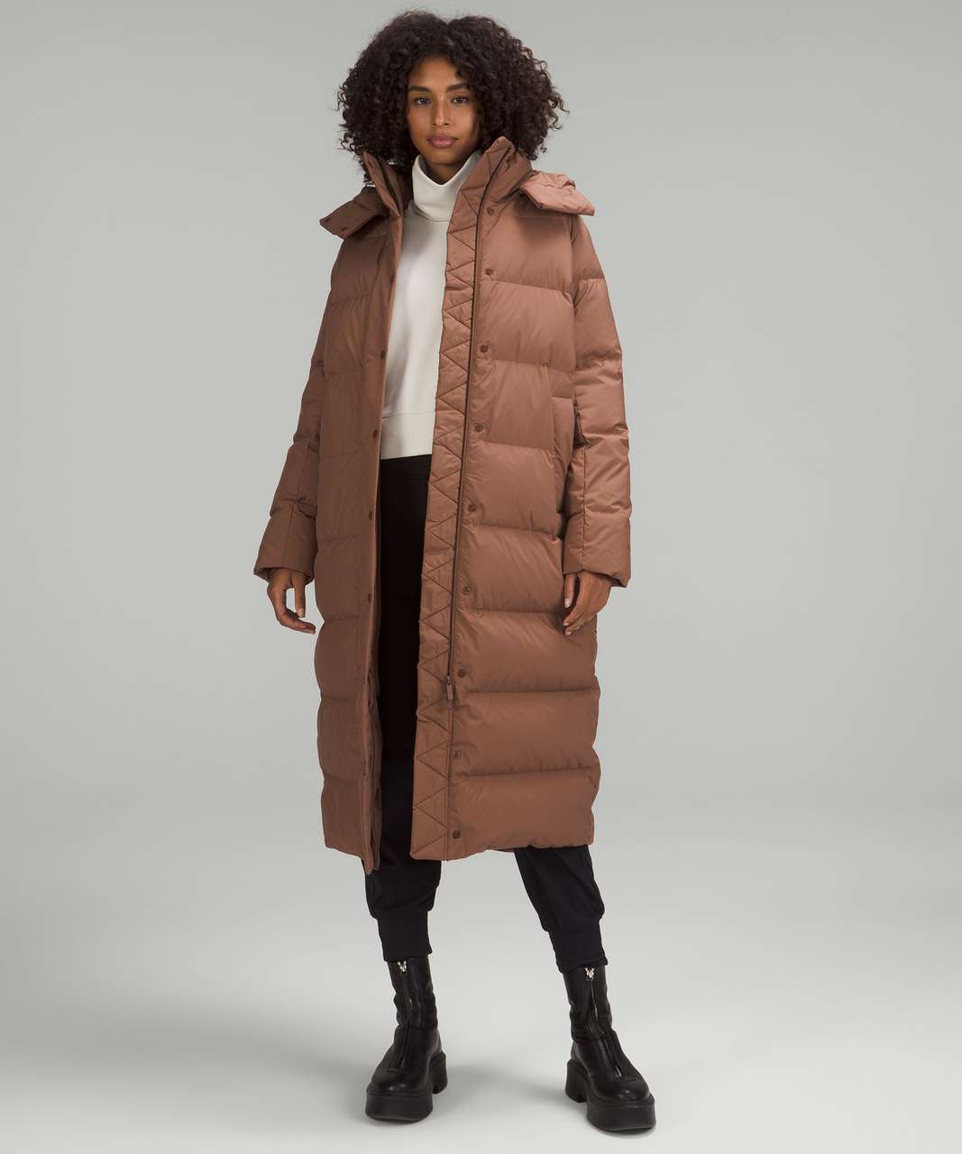 Lululemon Wunder Puff Long Jacket - Roasted Brown