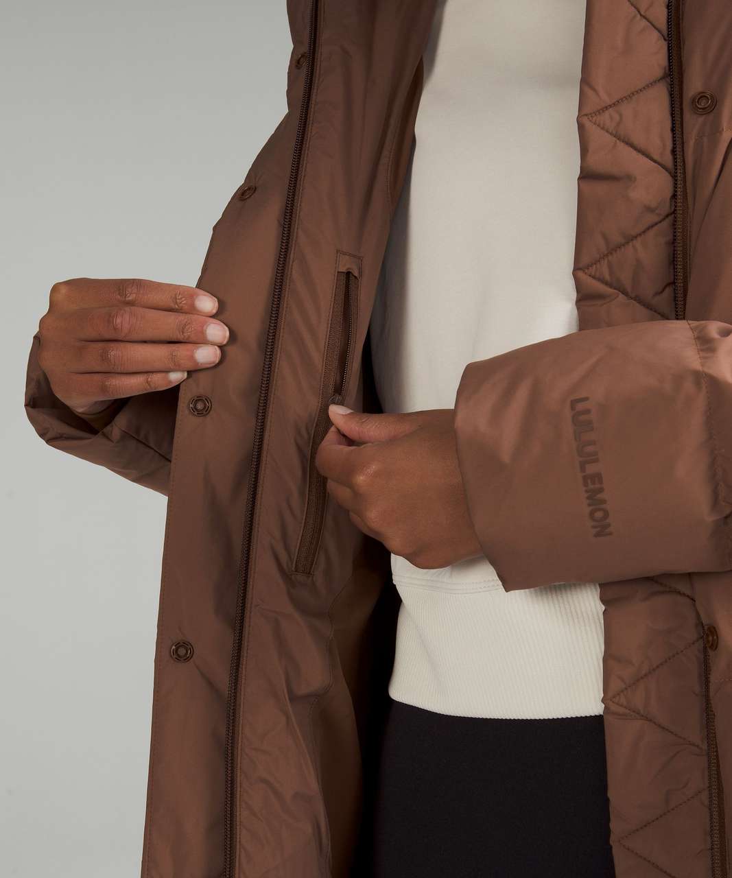 Lululemon Wunder Puff Long Jacket - Roasted Brown