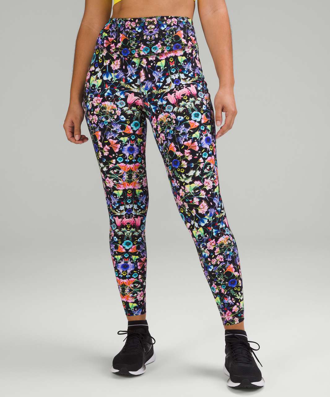 Lululemon Base Pace High-Rise Tight 28 *Brushed Nulux - Flowerscope Black  Multi - lulu fanatics