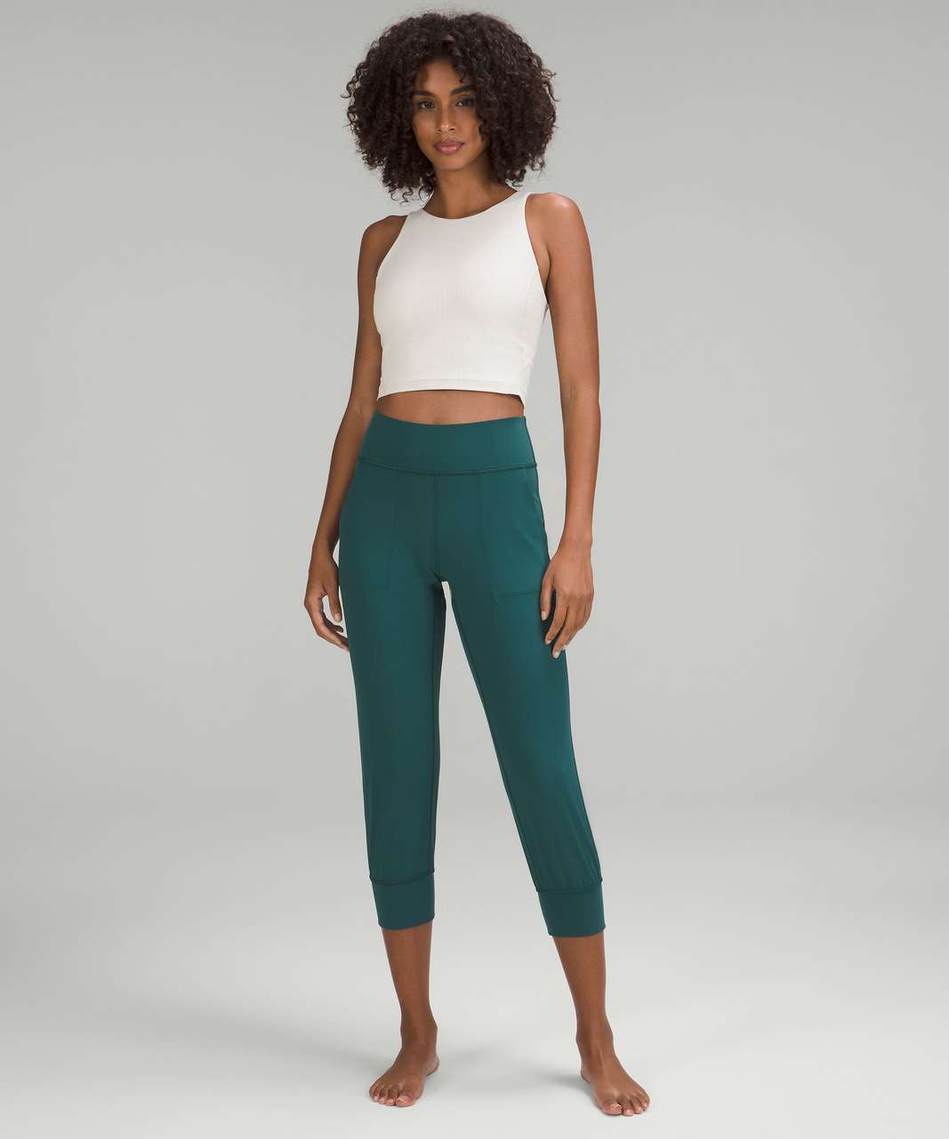 Lululemon Brushed Softstreme Ribbed High-Rise Jogger - Green Jasper - lulu  fanatics