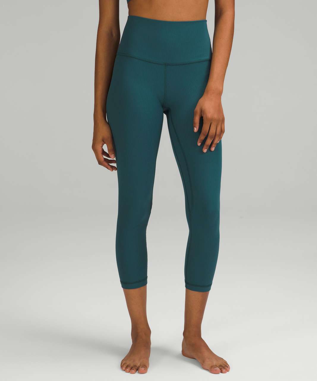 Lululemon Align Ribbed High-Rise Crop 23 - Green Jasper - lulu fanatics