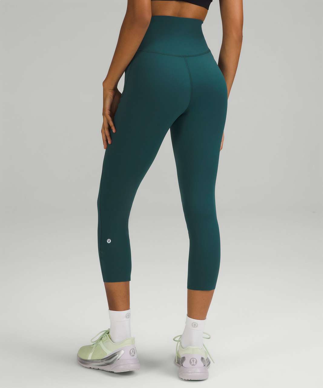 Lululemon Base Pace High-Rise Crop 23 *Brushed Nulux - Green Jasper - lulu  fanatics