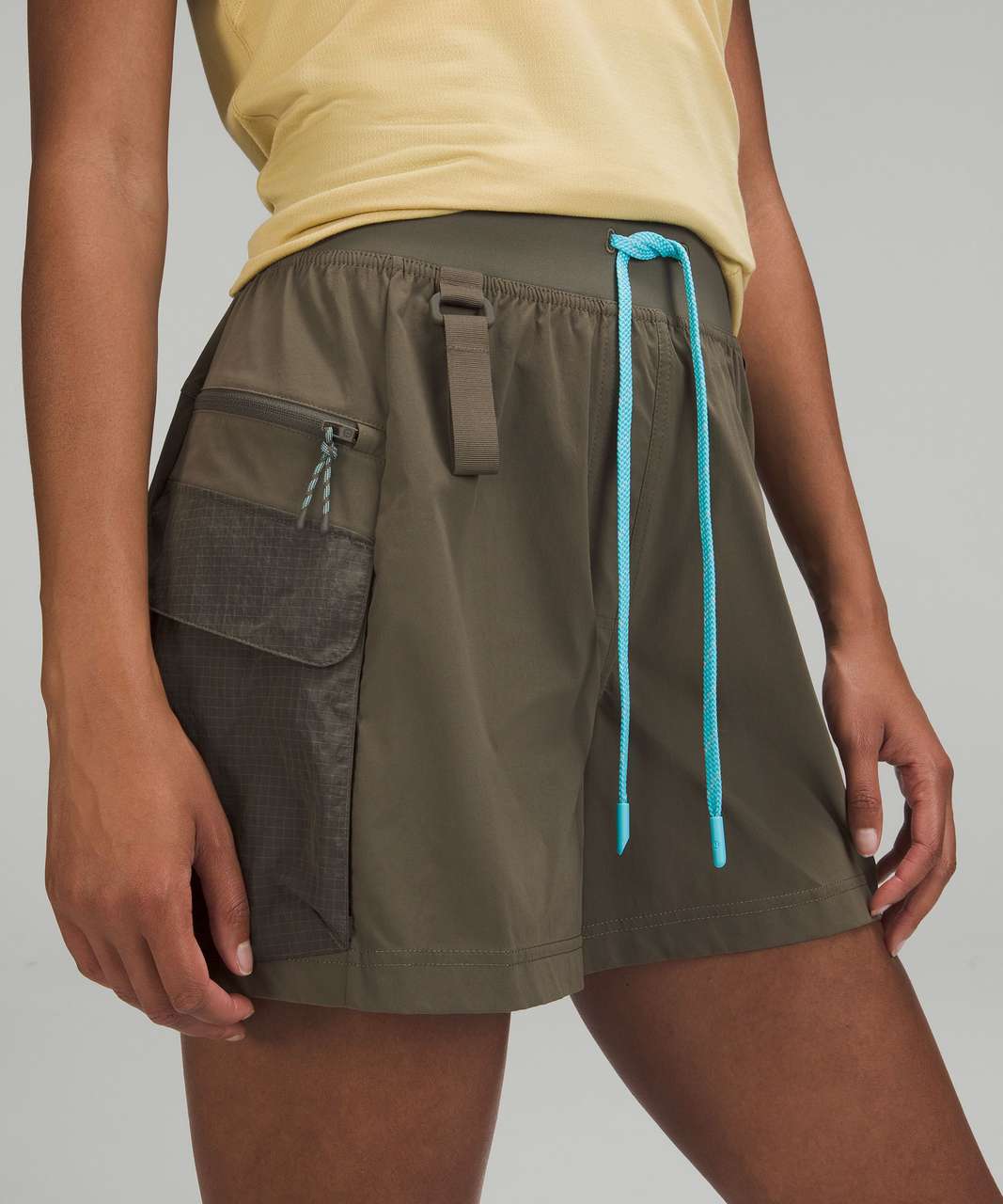 High Waist Shorts - Mini Brown Dogstooth