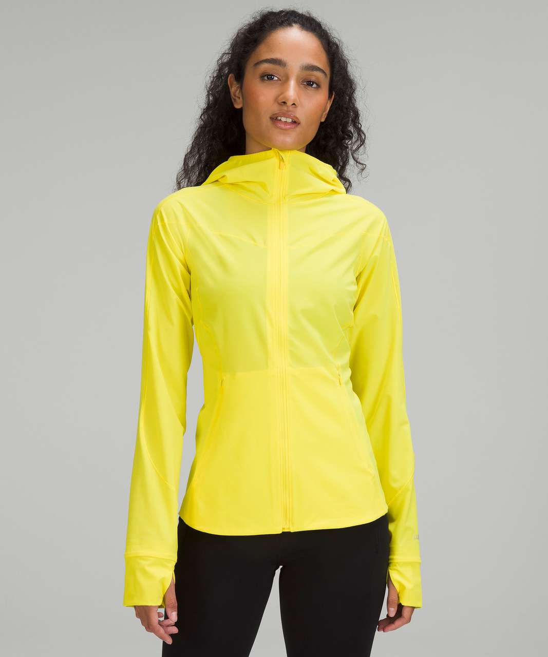 Women’s LULULEMON Yellow Hoodie with Thumb Holes, Size 4 