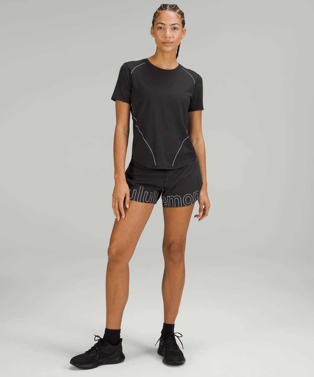 Lululemon High-Neck Running and Training Reflective T-Shirt - Black