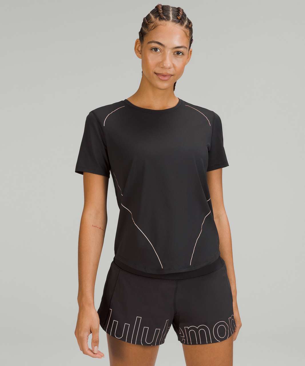 Lululemon High-Neck Running and Training Reflective T-Shirt - Black - lulu  fanatics