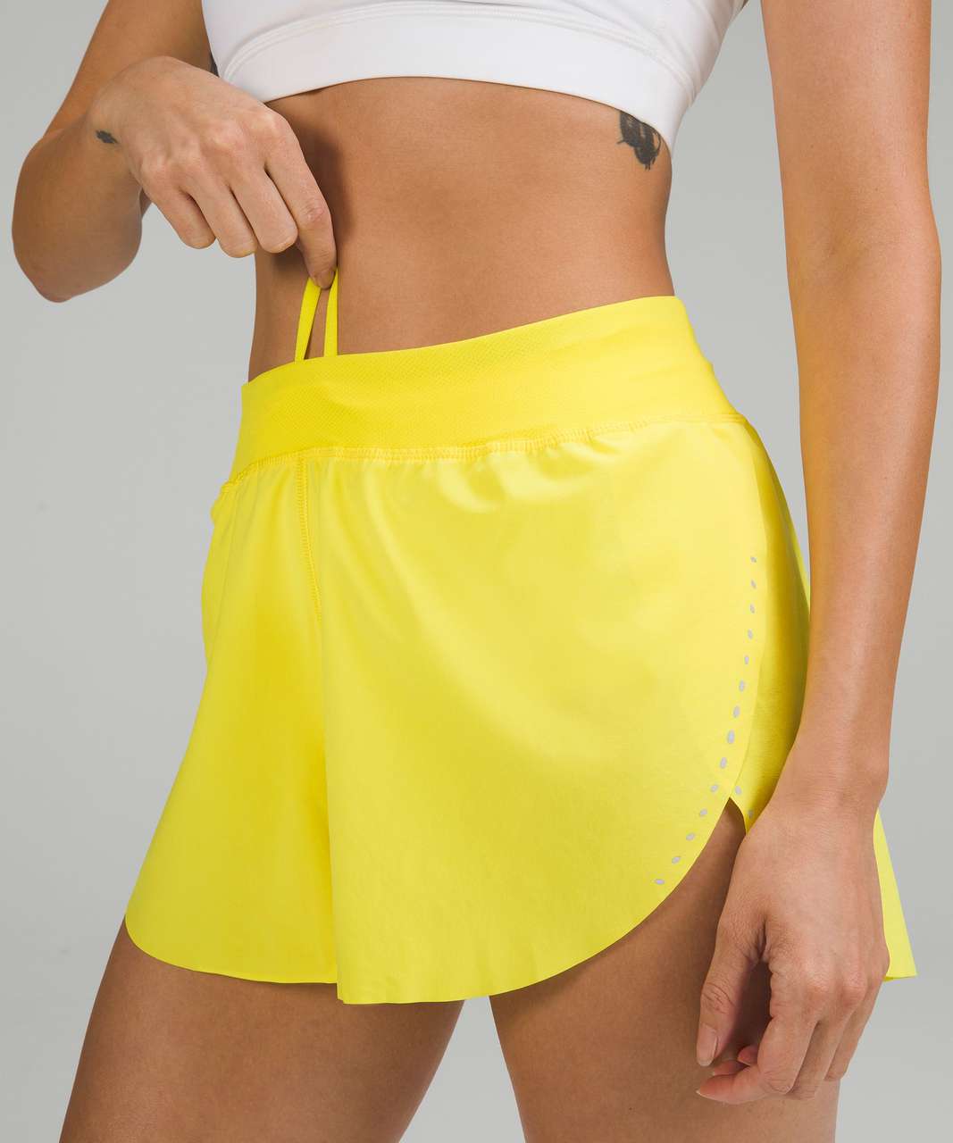 Lululemon Find Your Pace High-Rise Lined Short 3" - Sonic Yellow