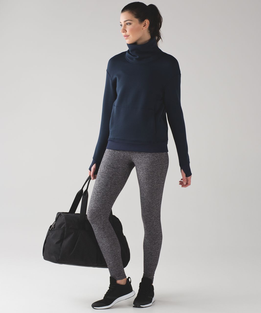 Lululemon All Aligned Mock Neck Long Sleeve - Black - lulu fanatics