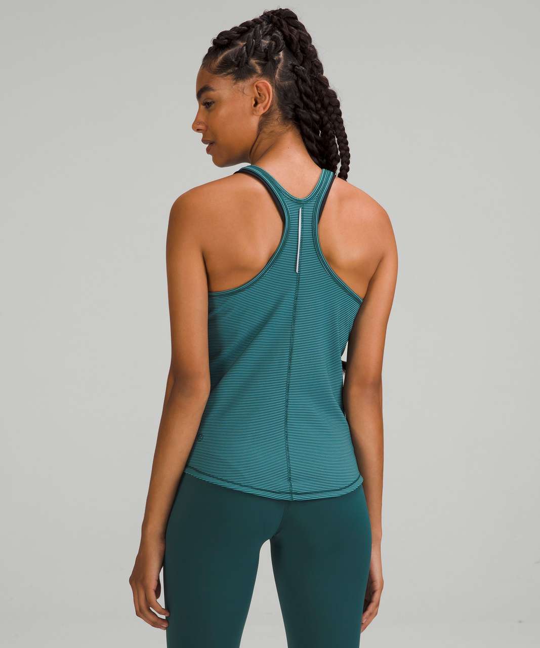 lululemon athletica, Pants & Jumpsuits, Lululemon Base Pace Hr Tight 25  Twotone Ribbed In Green Jasper Blue Chill
