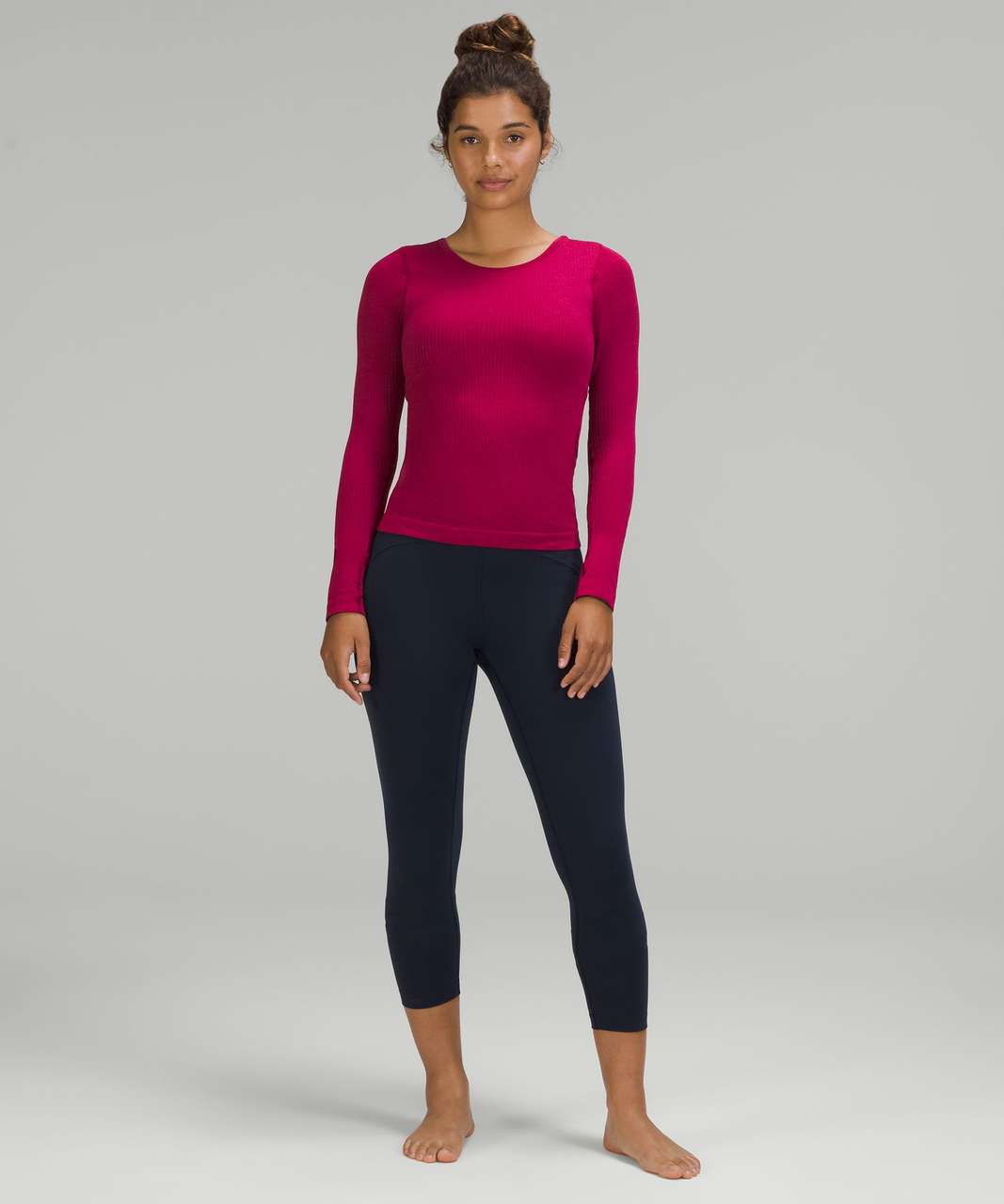 Lululemon Ebb to Street Waist-Length Long Sleeve Shirt - Pomegranate