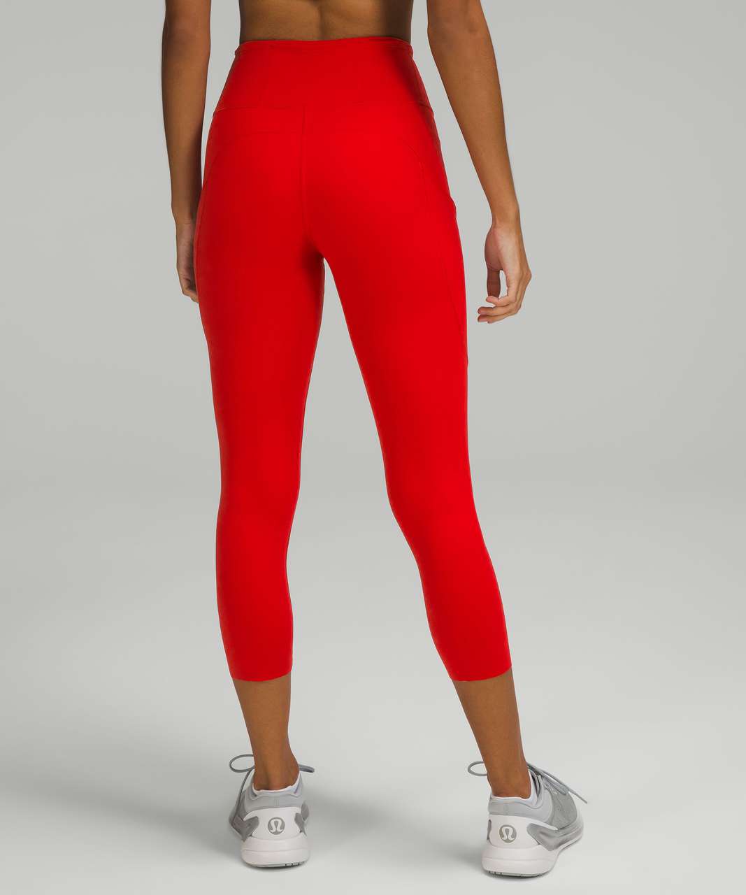 Lululemon Fast and Free High-Rise Crop 23 *Brushed Nulux - Dark Red - lulu  fanatics