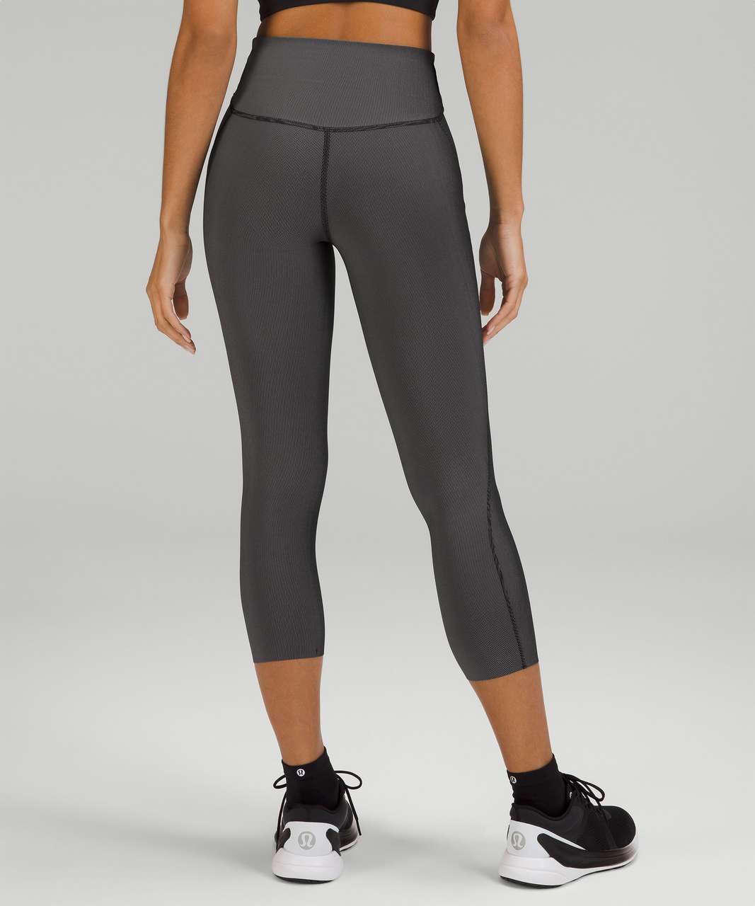 Lululemon Base Pace High-Rise Crop 23 *Two-Tone Ribbed - Black