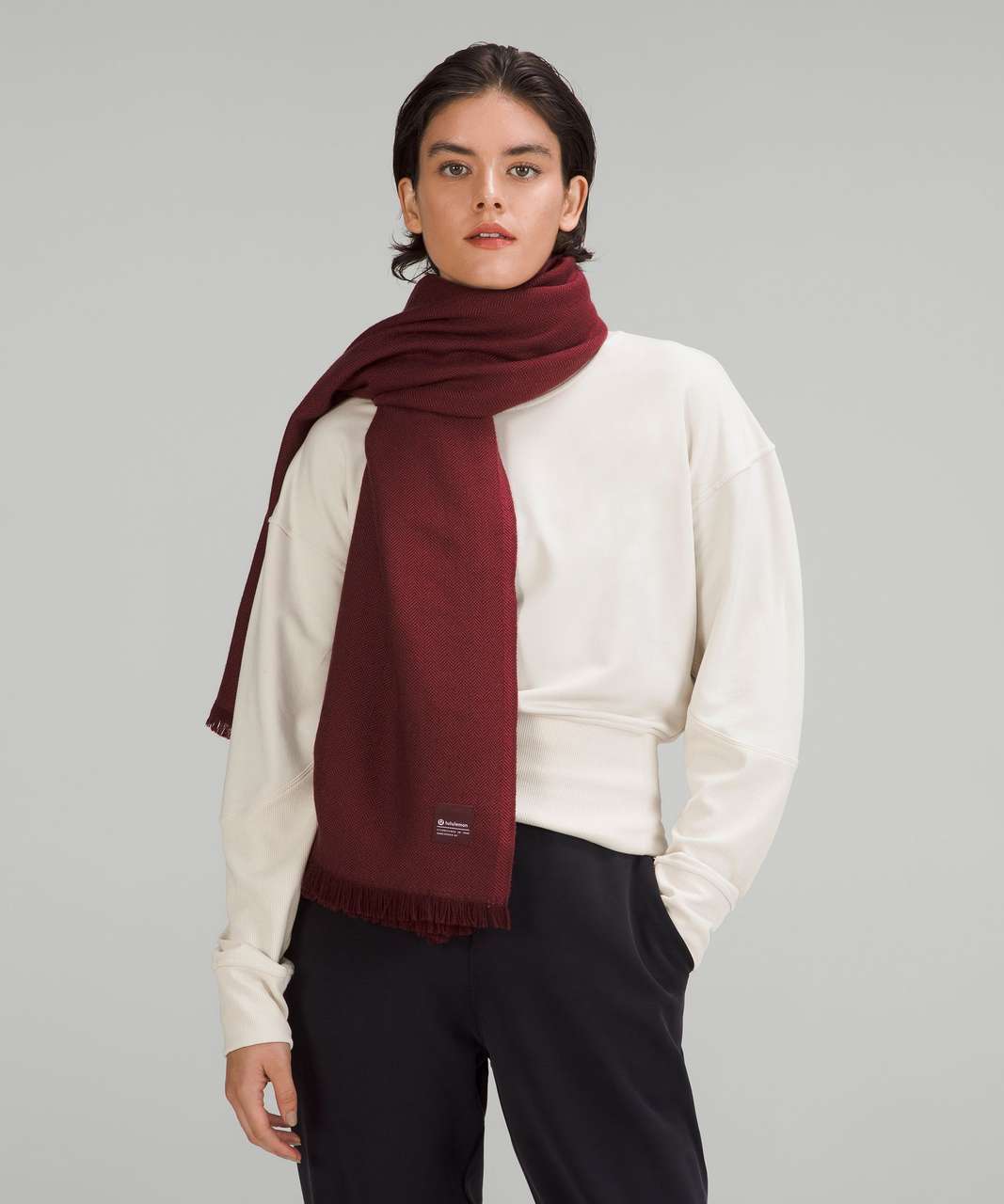 Lululemon Wool Blanket Scarf - Red Merlot / Mulled Wine