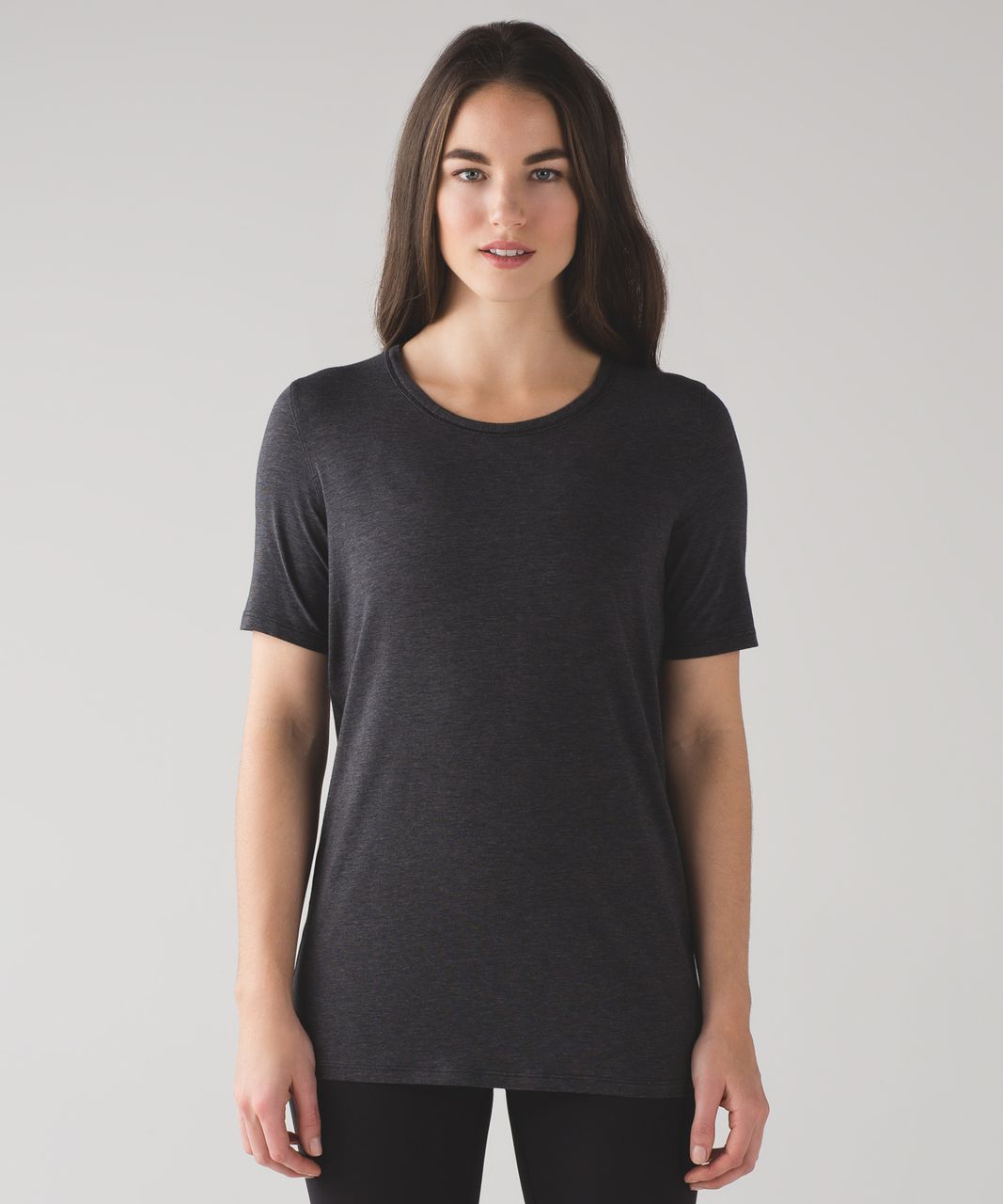 Lululemon Love Tee Crew II - Mini Stripe Heathered Pitch Grey Black