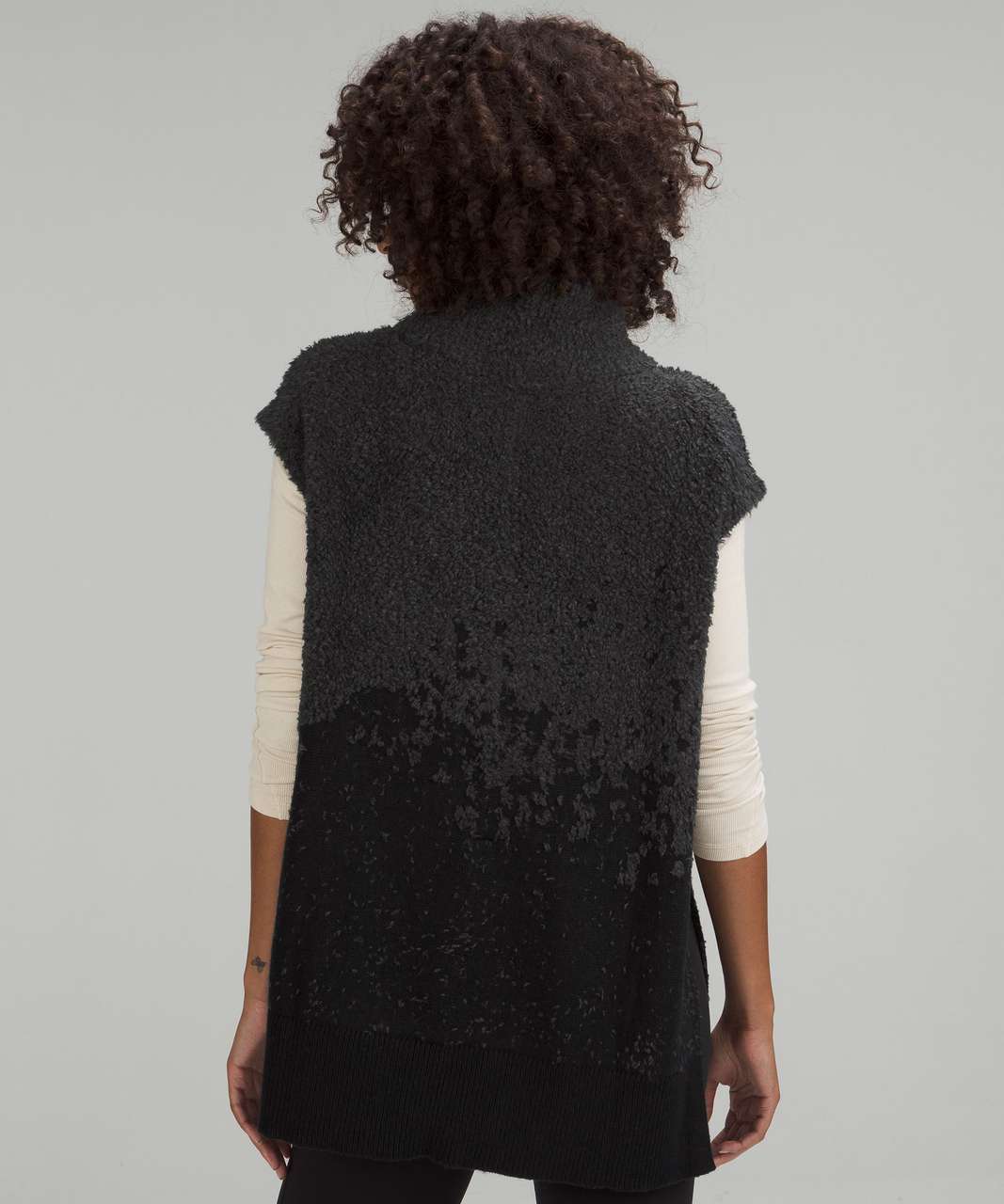 Lululemon Ombre Knit Textured Poncho - Black / Graphite Grey