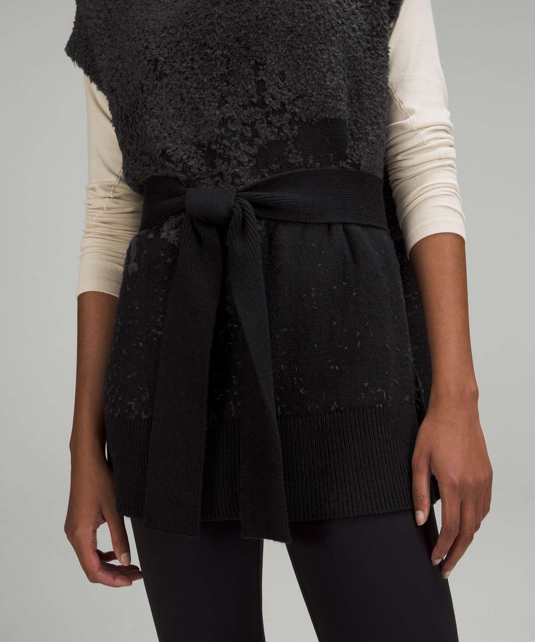 Lululemon Ombre Knit Textured Poncho - Black / Graphite Grey