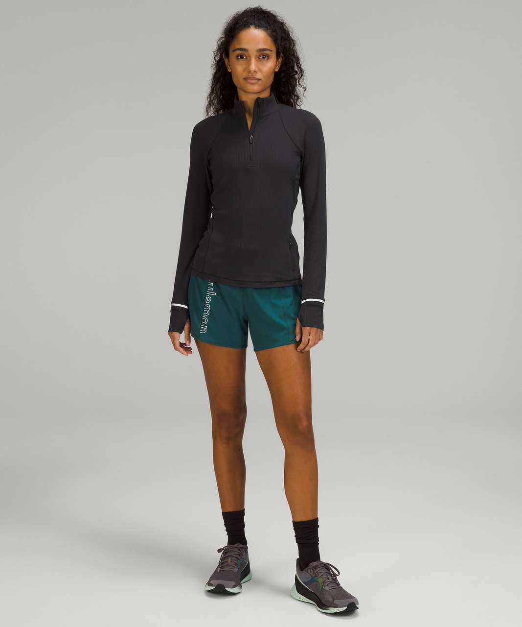 Lululemon Its Rulu Run Ribbed Half Zip - Black