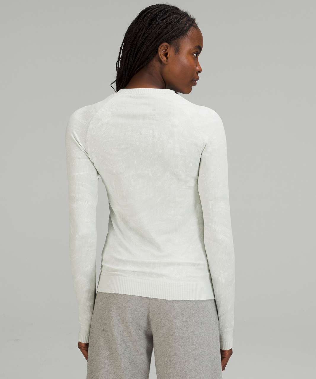 Lululemon Rest Less Pullover In Texture Grid Vapor/white