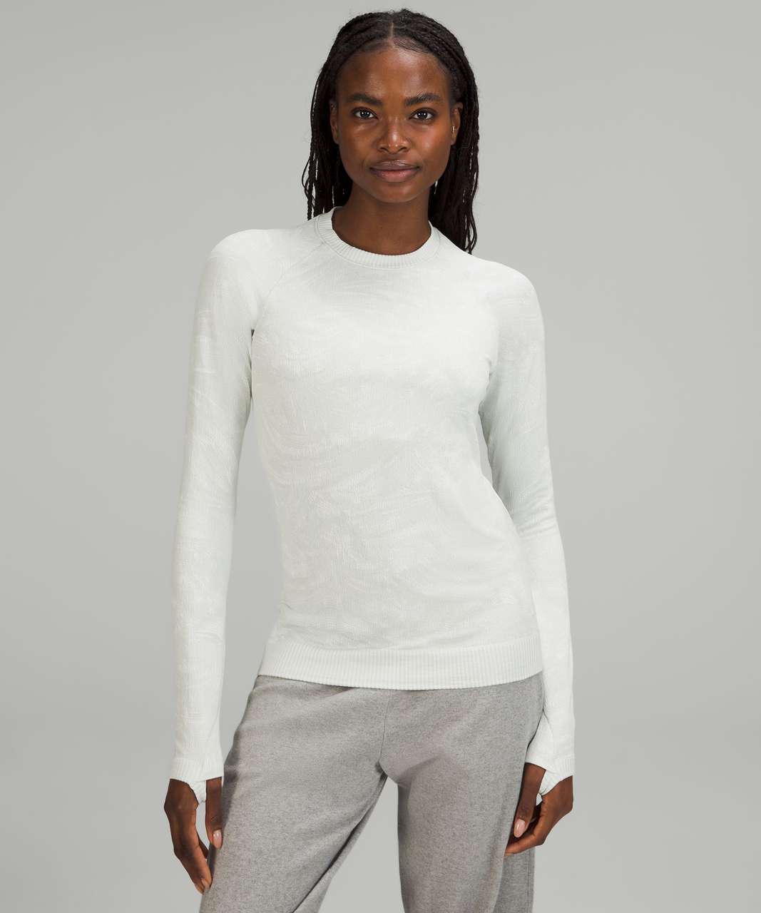 Lululemon Rest Less Pullover - Stratum Overlay White / Vapor