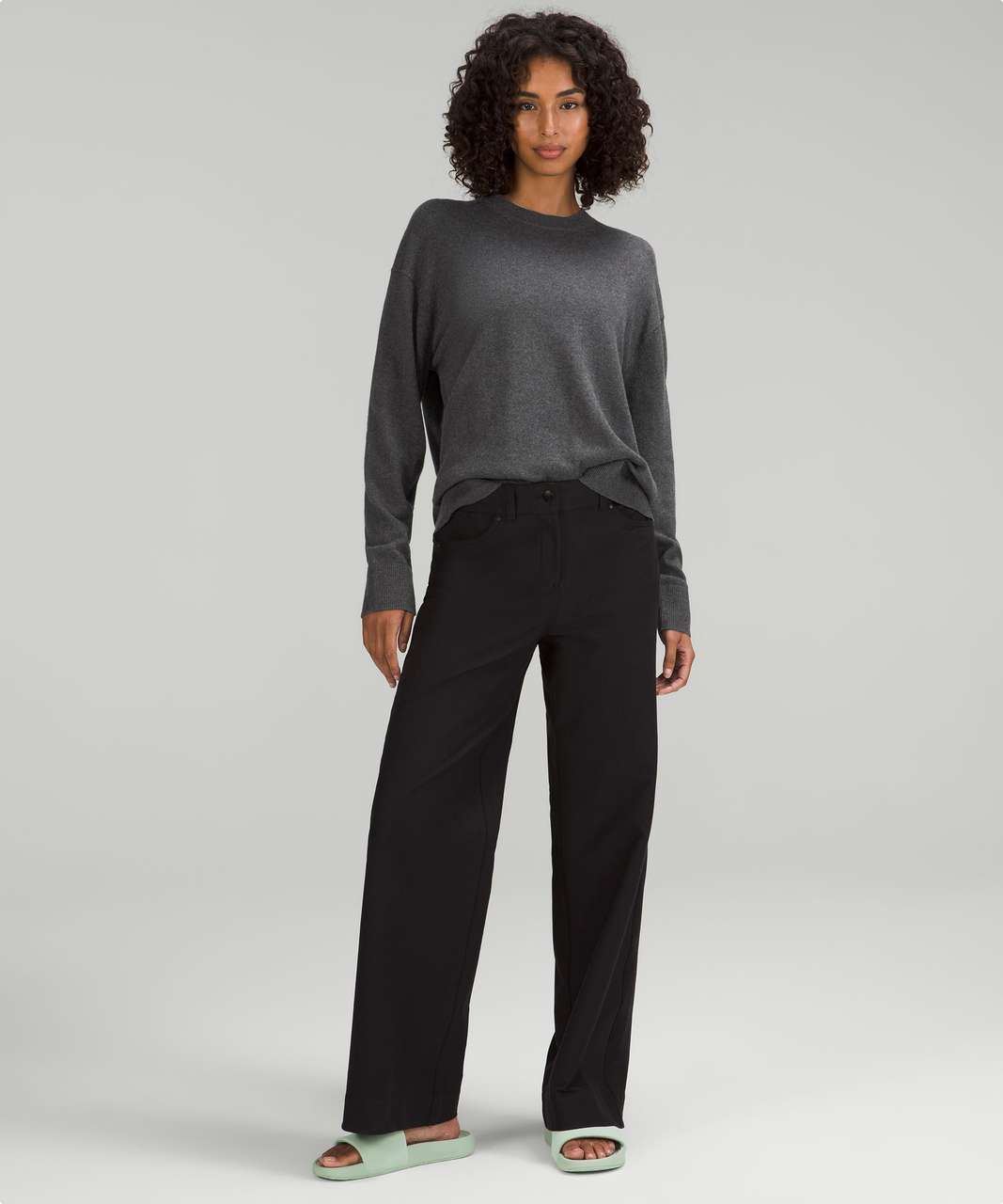 Lululemon Cotton-Cashmere Blend Crewneck Sweater - Heathered Black