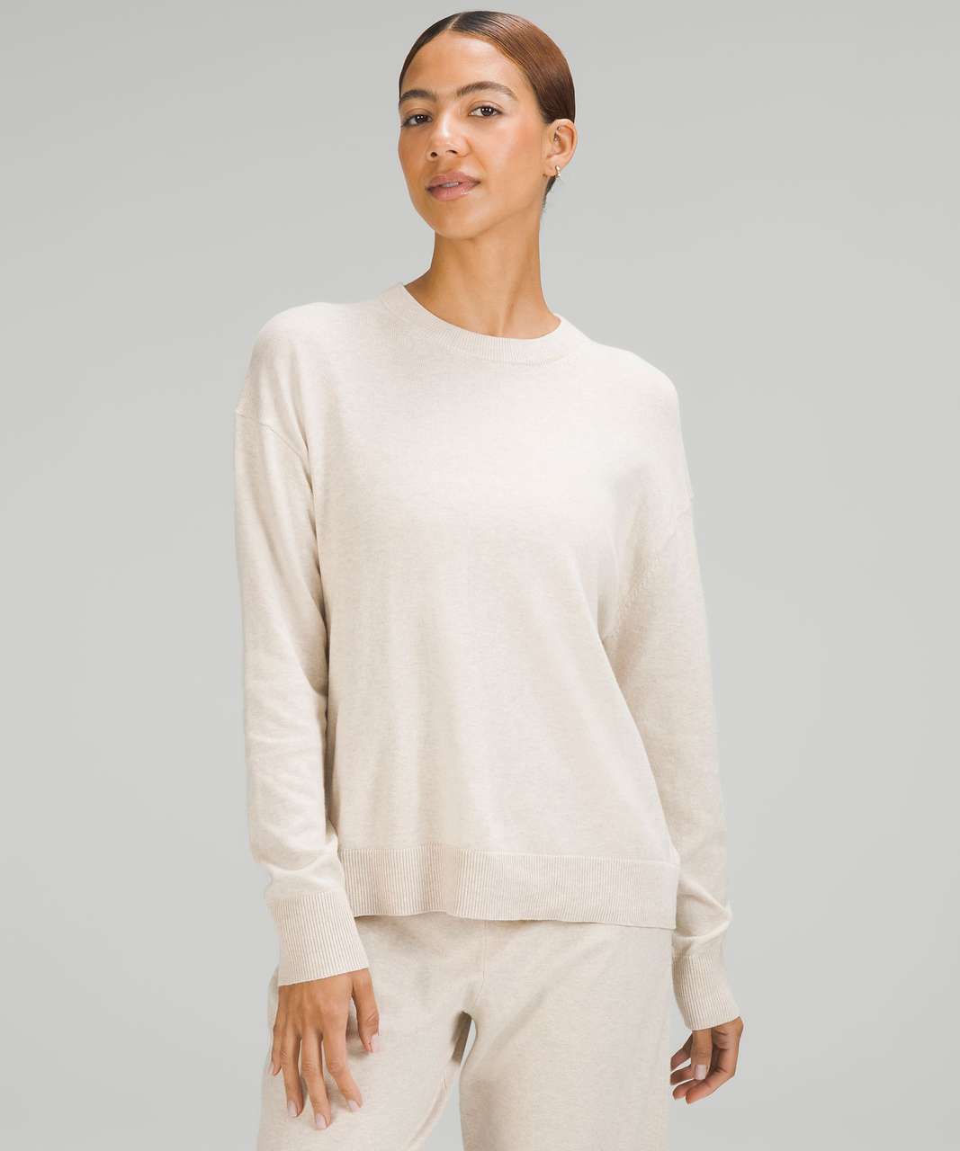 Soft White, Cashmere Crew Neck Sweater