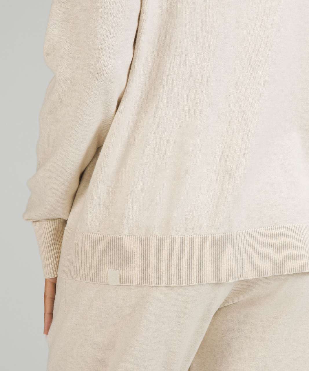 Lululemon Cotton-Cashmere Blend Crewneck Sweater - Heathered Natural Ivory