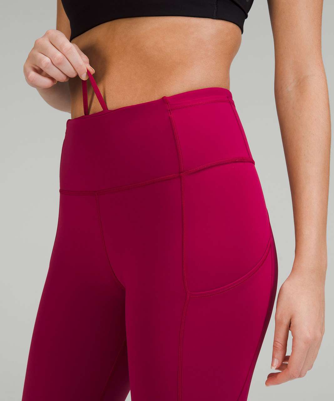 Lululemon Fast and Free High-Rise Crop 23 *Brushed Nulux - Pomegranate -  lulu fanatics